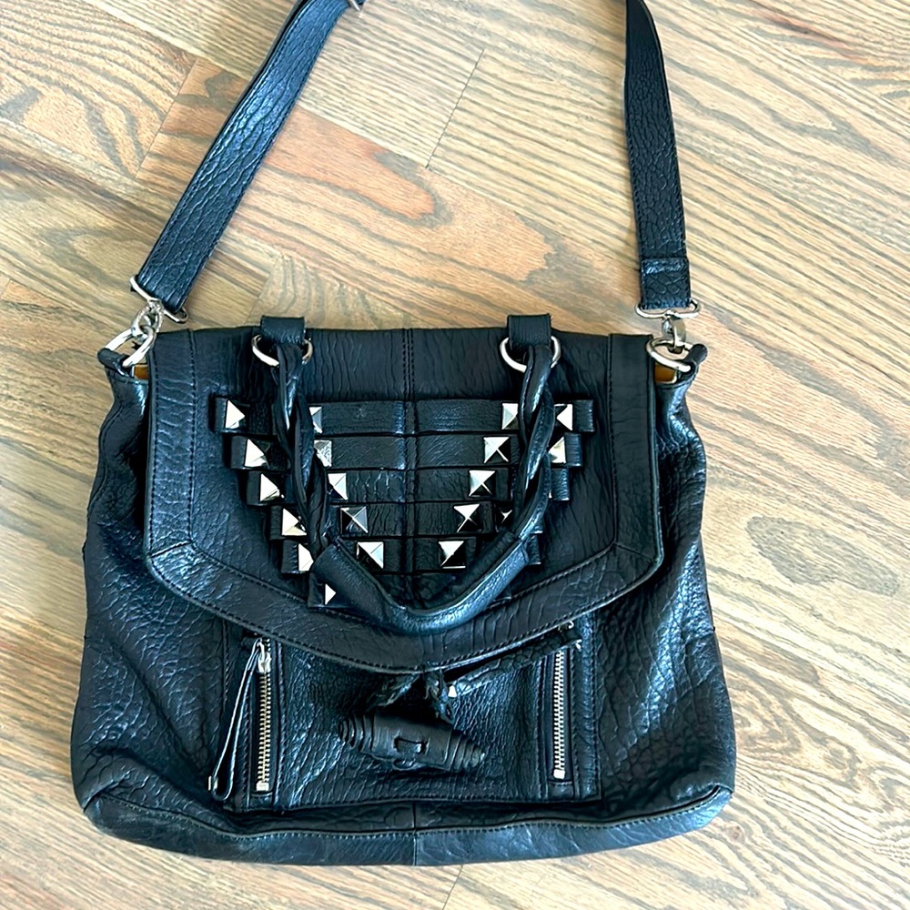 HYPE black stud cross body bag